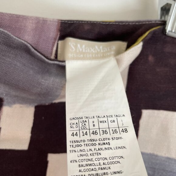 'S Max Mara Colorful Mini Skirt – Linen Cotton Blend, Size US 14 - Picture 3 of 3